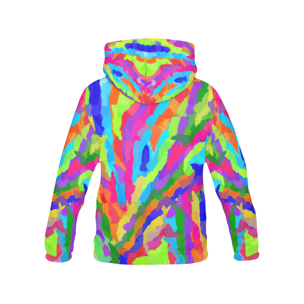 Neon Magic Marker Art All Over Print Hoodie for Women (USA Size) (Model H13)
