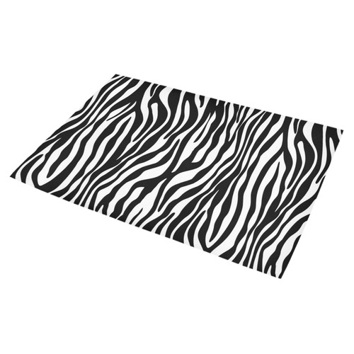 Zebra Stripes Pattern - Traditional Black White Azalea Doormat 30" x 18" (Sponge Material)