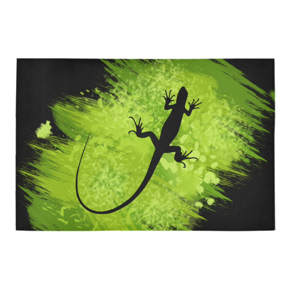 Green Lizard Shape Painting Azalea Doormat 24" x 16" (Sponge Material)