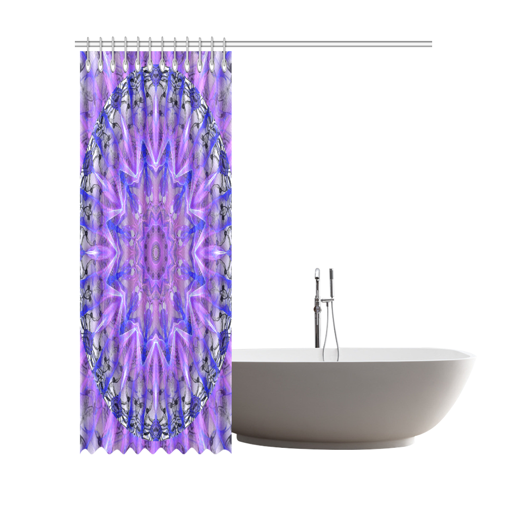 Abstract Plum Ice Crystal Palace Lattice Lace Shower Curtain 72"x84"