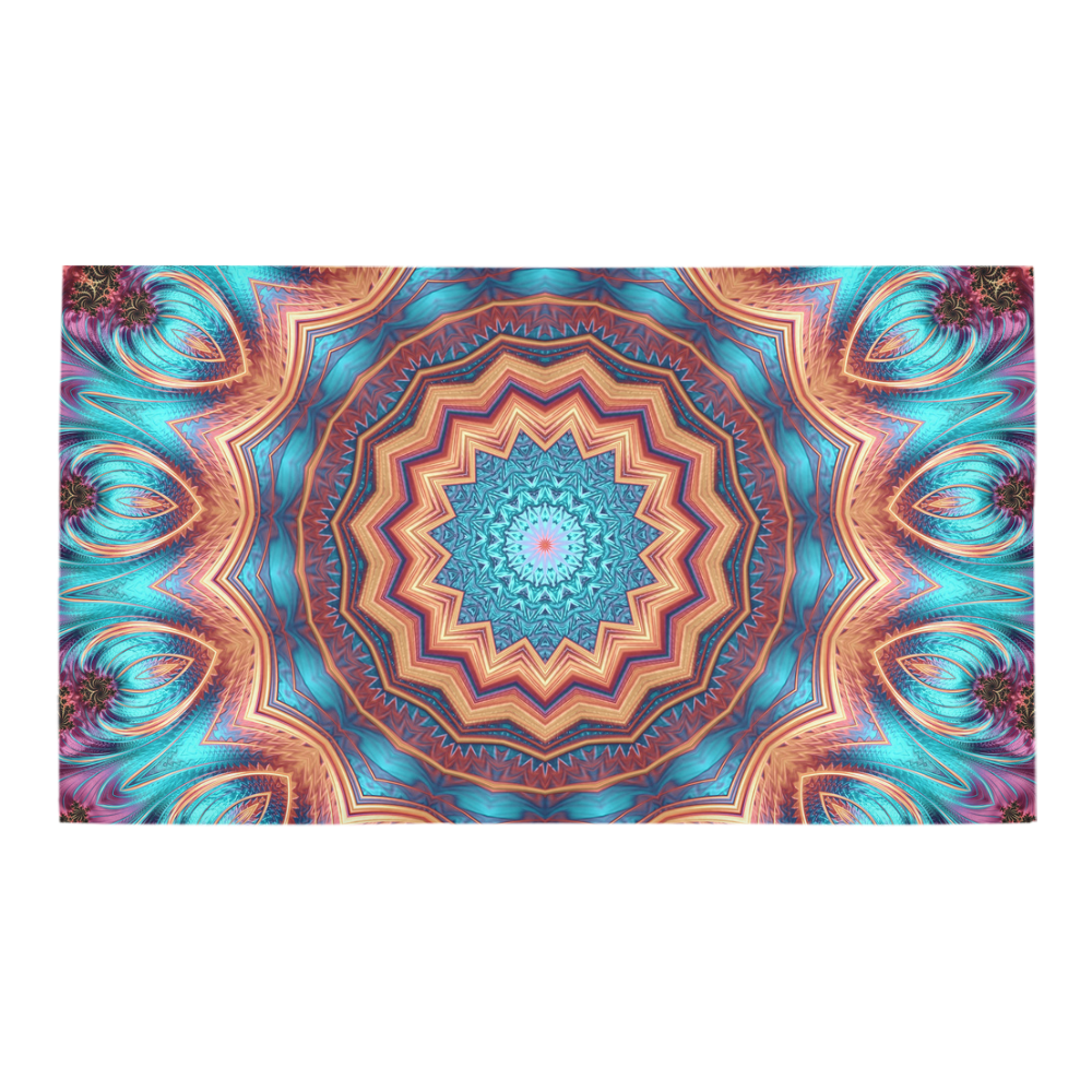 Blue Feather Mandala Bath Rug 16''x 28''