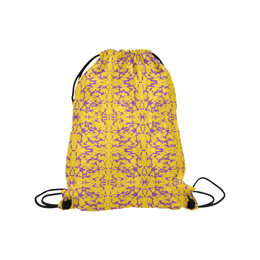 Gold and Purple Astral Art Medium Drawstring Bag Model 1604 (Twin Sides) 13.8"(W) * 18.1"(H)