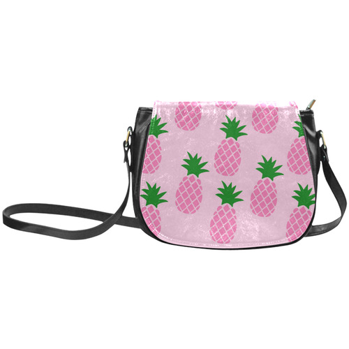 Pink Pineapple Classic Saddle Bag/Small (Model 1648)