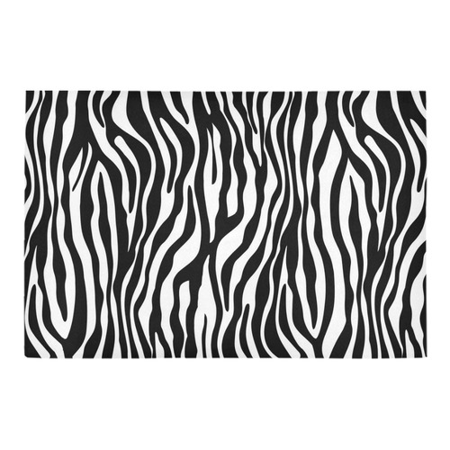 Zebra Stripes Pattern - Traditional Black White Azalea Doormat 24" x 16" (Sponge Material)