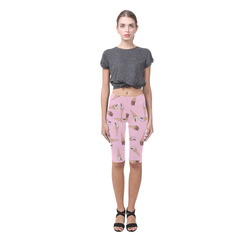 Pink Fun Ice Cream Pattern Hestia Cropped Leggings (Model L03)