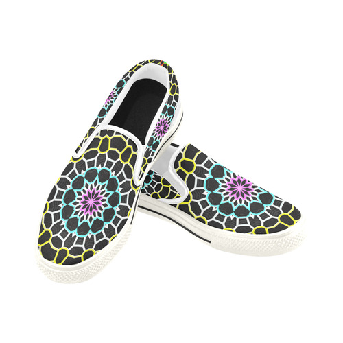 Live Line Mandala Slip-on Canvas Shoes for Kid (Model 019)