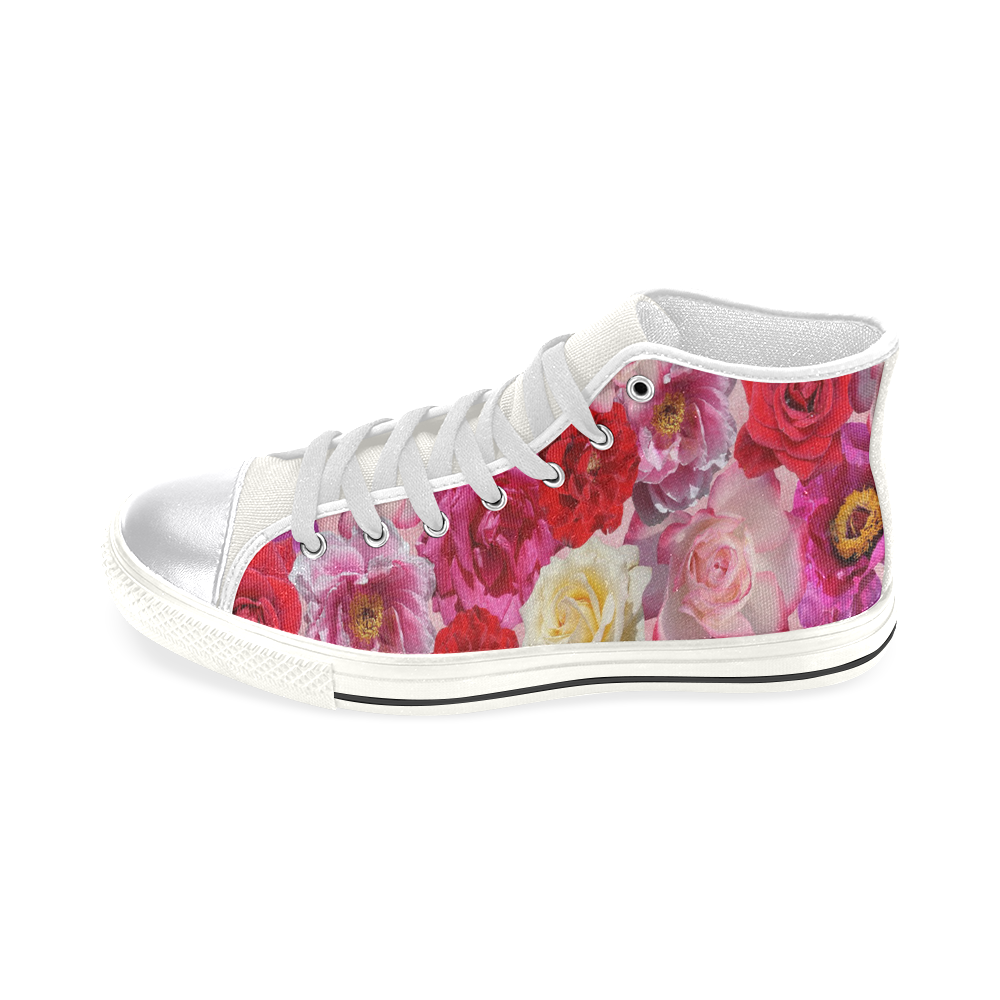 Bed Of Roses Women's Classic High Top Canvas Shoes (Model 017)