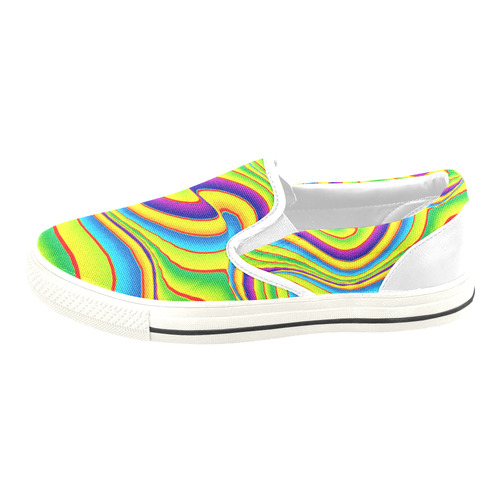 Summer Wave Colors Women's Slip-on Canvas Shoes/Large Size (Model 019)