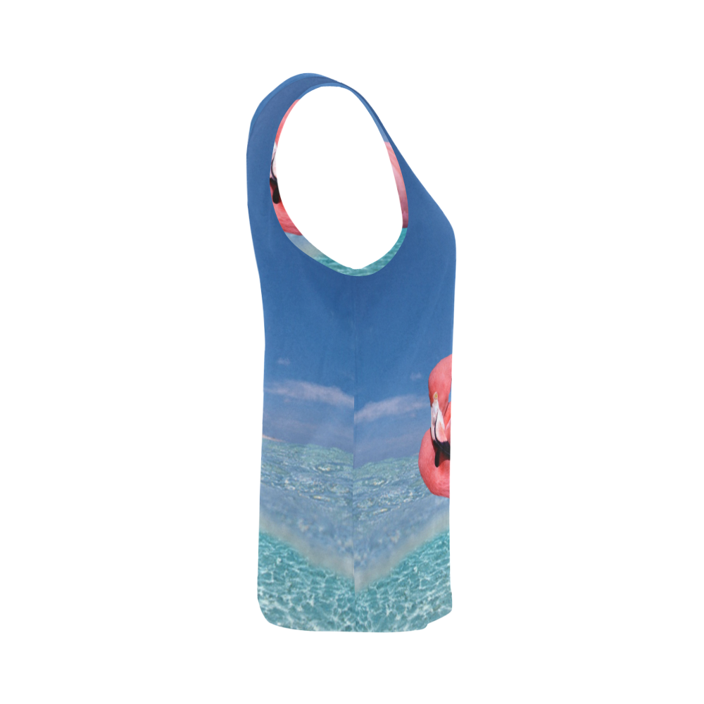 Flamingo and Palms All Over Print Tank Top for Women (Model T43)