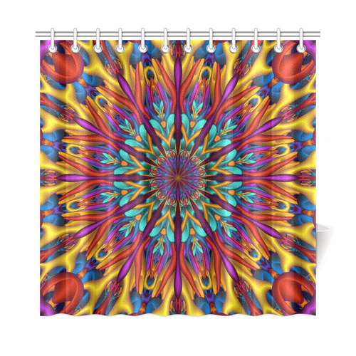Amazing colors fractal mandala Shower Curtain 72"x72"