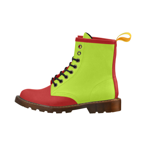 Only two Colors: Spring Green Red High Grade PU Leather Martin Boots For Men Model 402H
