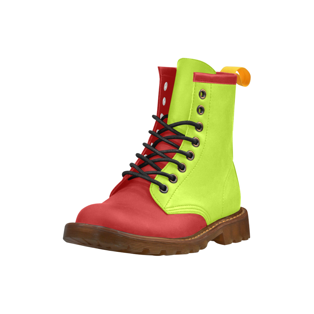 Only two Colors: Spring Green Red High Grade PU Leather Martin Boots For Men Model 402H