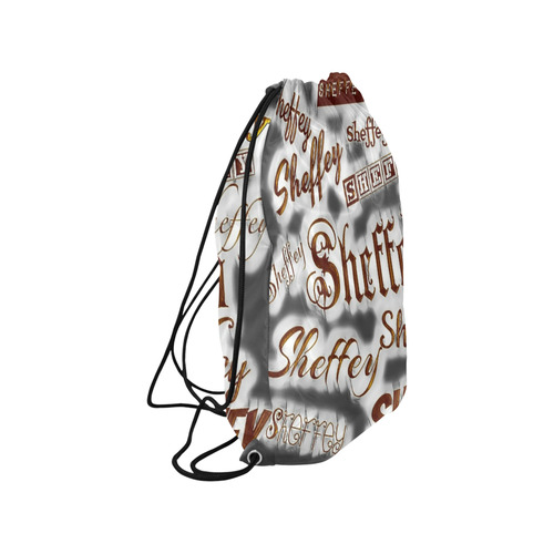 Sheffey Fonts Gray and Bronze Medium Drawstring Bag Model 1604 (Twin Sides) 13.8"(W) * 18.1"(H)