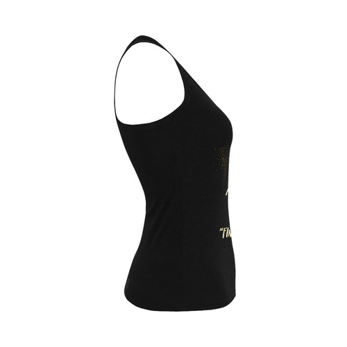 Fineapple Gold Pink Women's Shoulder-Free Tank Top (Model T35)