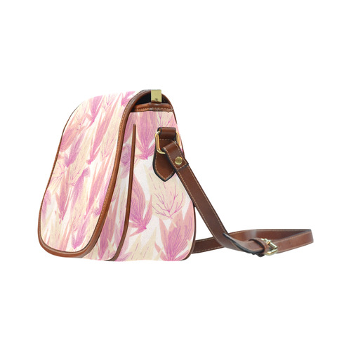 Watercolor Floral Leaf Pattern- Saddle Bag/Small (Model 1649) Full Customization