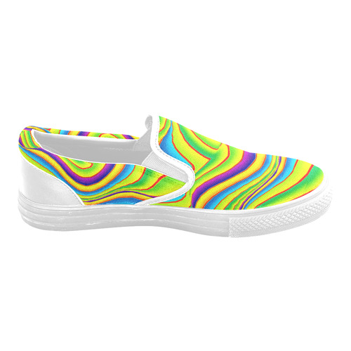 Summer Wave Colors Men's Slip-on Canvas Shoes (Model 019)