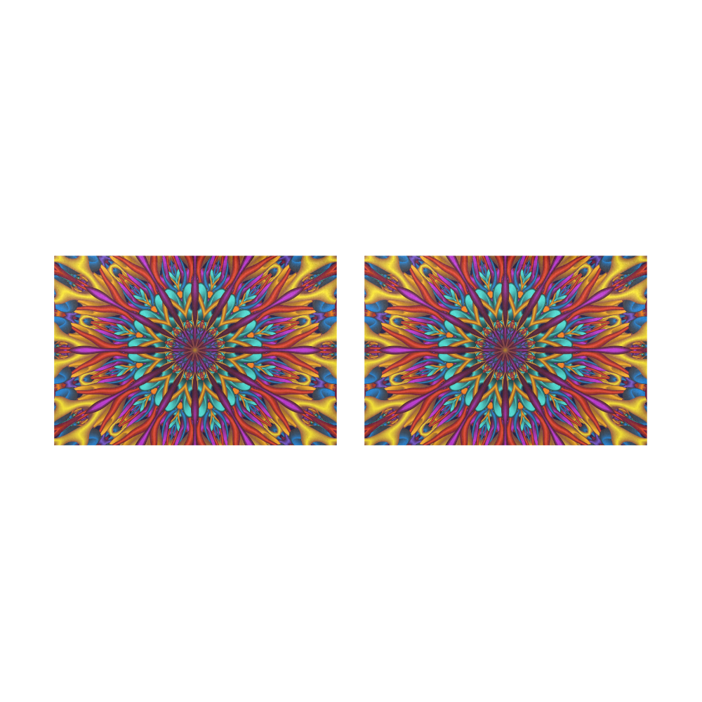 Amazing colors fractal mandala Placemat 12’’ x 18’’ (Set of 2)
