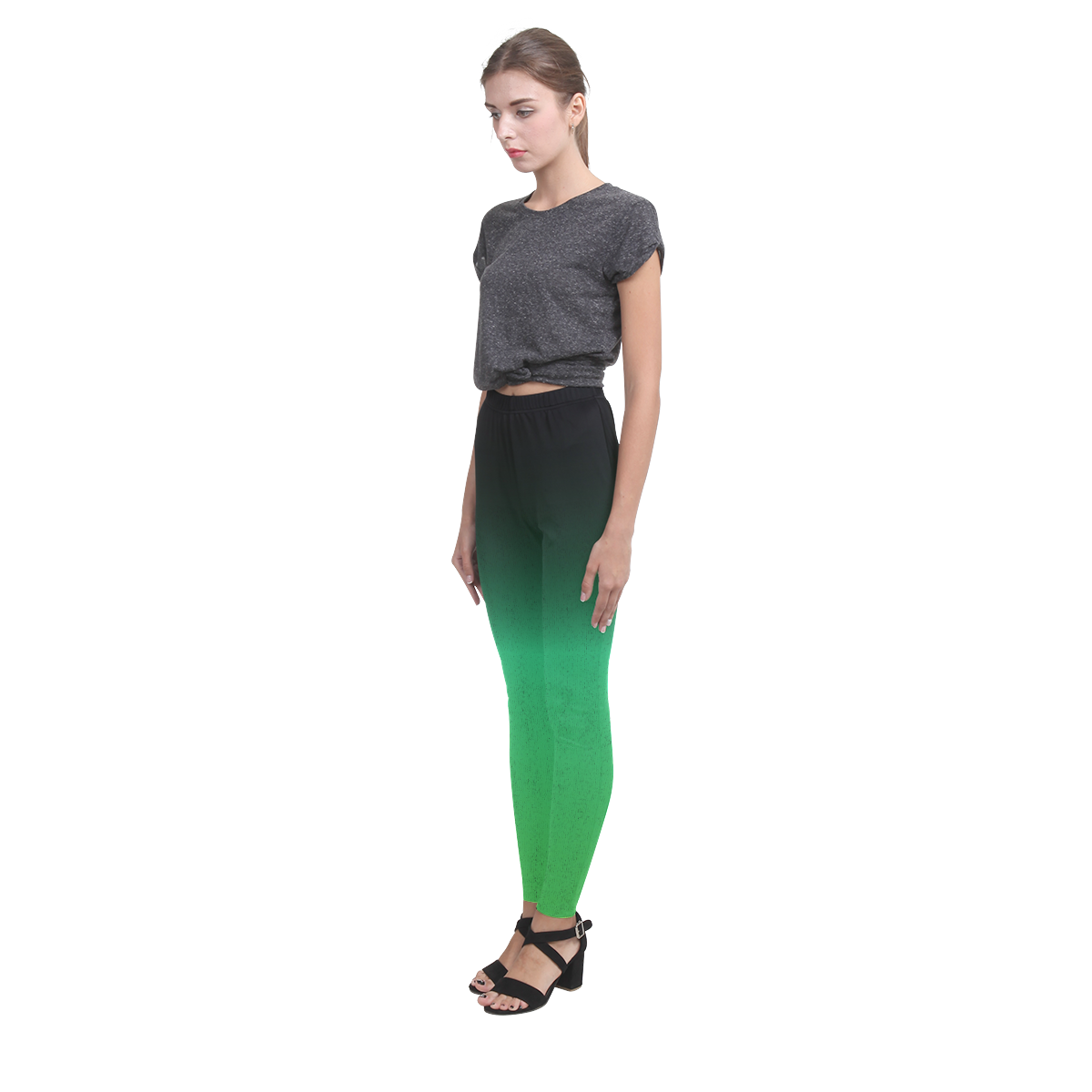green texture Cassandra Women's Leggings (Model L01)