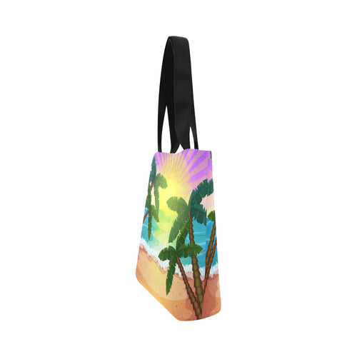 Tropical Sunset Palm Trees Beach Canvas Tote Bag (Model 1657)