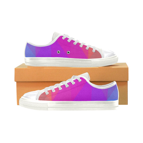 Triangle Rainbow Abstract Women's Classic Canvas Shoes (Model 018)