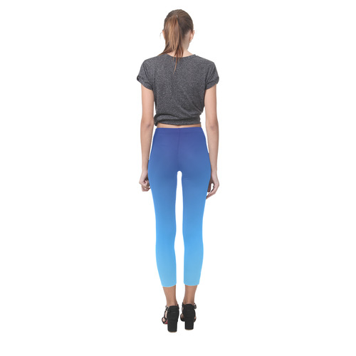 blue non turq with line on side Capri Legging (Model L02)