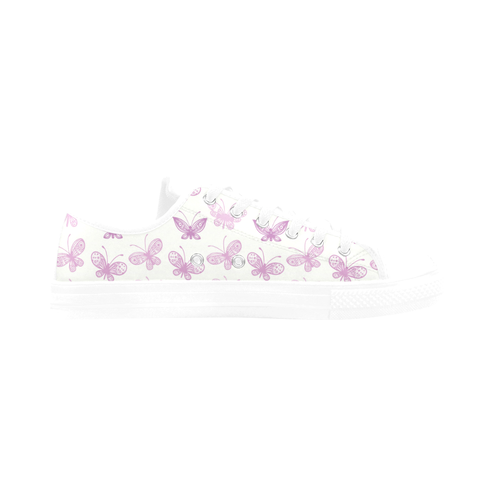 Fantastic Pink Butterflies Aquila Microfiber Leather Women's Shoes/Large Size (Model 031)