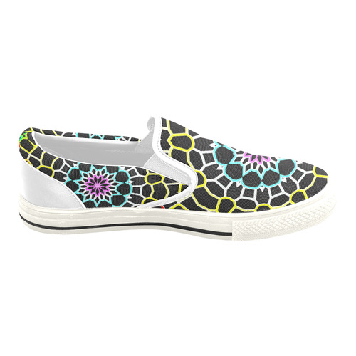 Live Line Mandala Women's Slip-on Canvas Shoes/Large Size (Model 019)