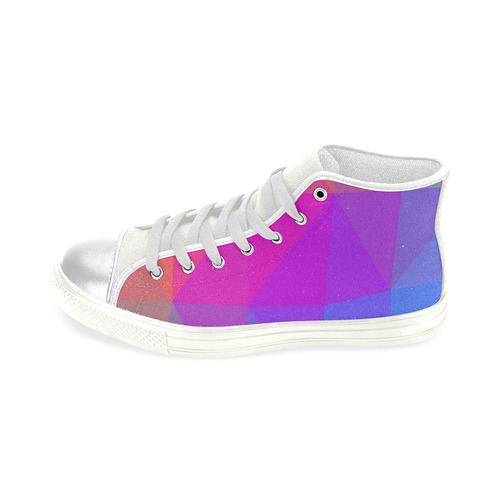 Triangle Rainbow Abstract Women's Classic High Top Canvas Shoes (Model 017)