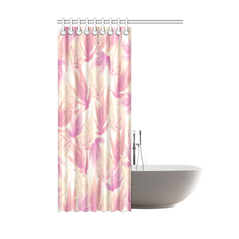 Watercolor Floral Leaf Pattern- Shower Curtain 48"x72"