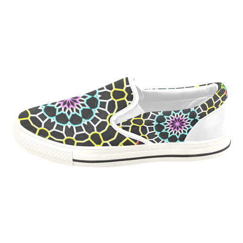 Live Line Mandala Women's Slip-on Canvas Shoes/Large Size (Model 019)