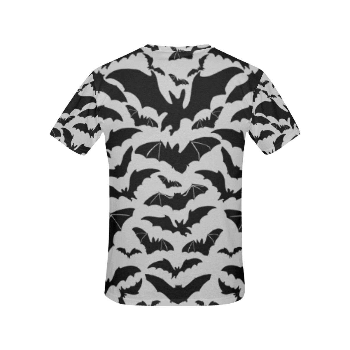 Grey - black bats All Over Print T-Shirt for Women (USA Size) (Model T40)