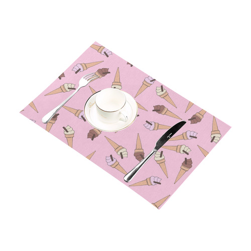 Pink Fun Ice Cream Pattern Placemat 12’’ x 18’’ (Set of 6)