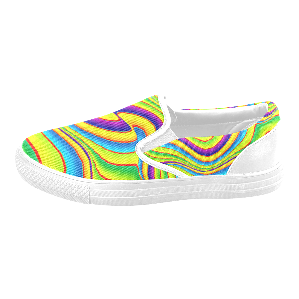 Summer Wave Colors Slip-on Canvas Shoes for Men/Large Size (Model 019)