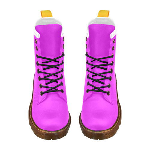 Only two Colors: Neon Pink High Grade PU Leather Martin Boots For Men Model 402H