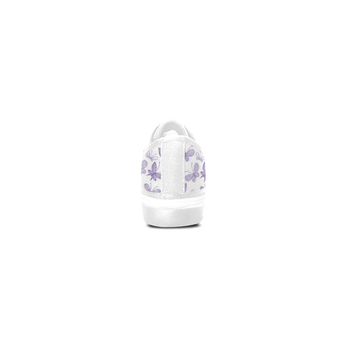 Cute Purple Butterflies Women's Canvas Zipper Shoes/Large Size (Model 001)