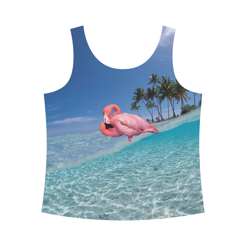 Flamingo and Palms All Over Print Tank Top for Women (Model T43)