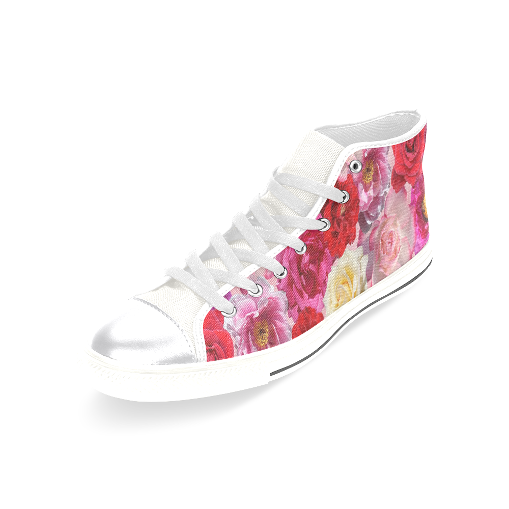 Bed Of Roses Women's Classic High Top Canvas Shoes (Model 017)
