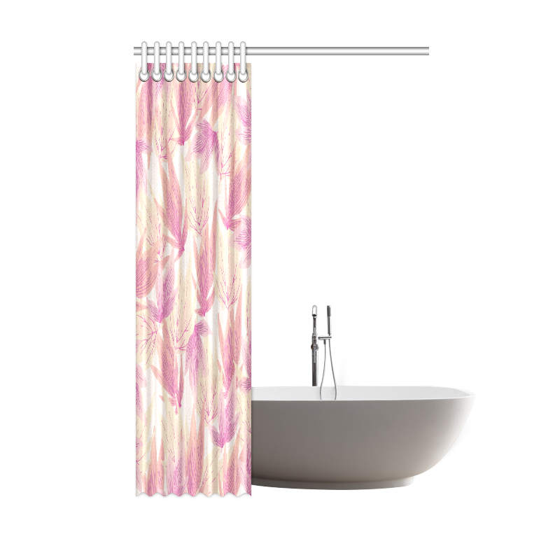 Watercolor Floral Leaf Pattern- Shower Curtain 48"x72"