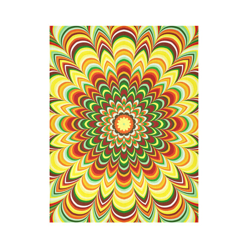 Colorful flower striped mandala Cotton Linen Wall Tapestry 60"x 80"