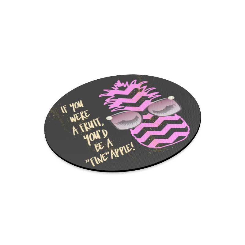 Fineapple Gold Pink Round Mousepad