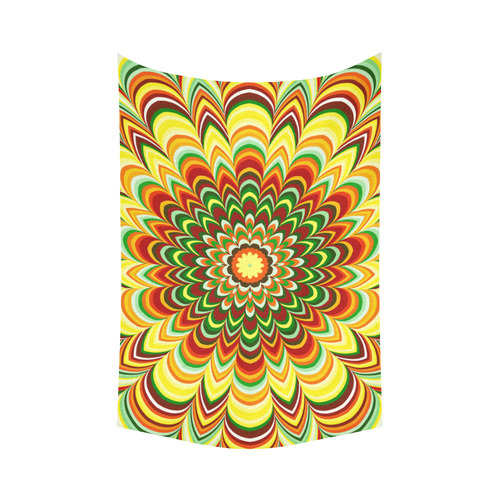 Colorful flower striped mandala Cotton Linen Wall Tapestry 60"x 90"