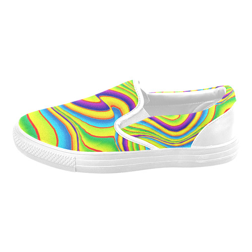 Summer Wave Colors Men's Unusual Slip-on Canvas Shoes (Model 019)
