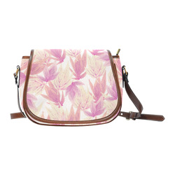 Watercolor Floral Leaf Pattern- Saddle Bag/Large (Model 1649)
