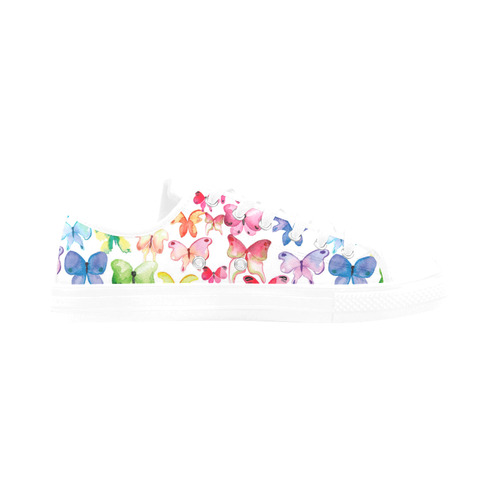 Rainbow Butterflies Aquila Microfiber Leather Women's Shoes/Large Size (Model 031)