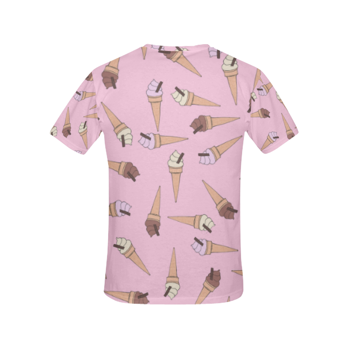 Pink Fun Ice Cream Pattern All Over Print T-Shirt for Women (USA Size) (Model T40)