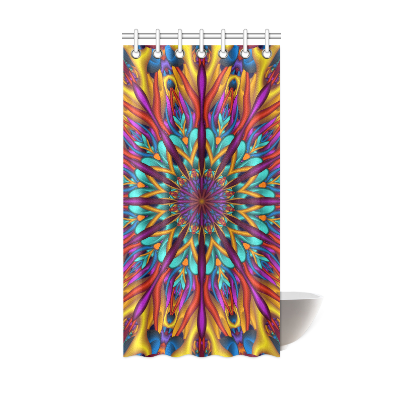 Amazing colors fractal mandala Shower Curtain 36"x72"