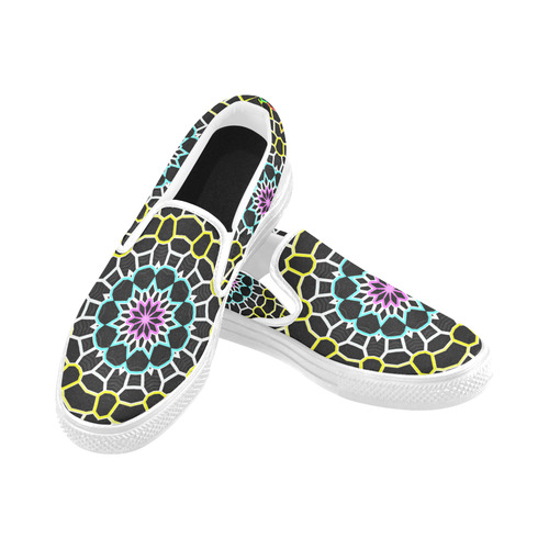 Live Line Mandala Slip-on Canvas Shoes for Men/Large Size (Model 019)