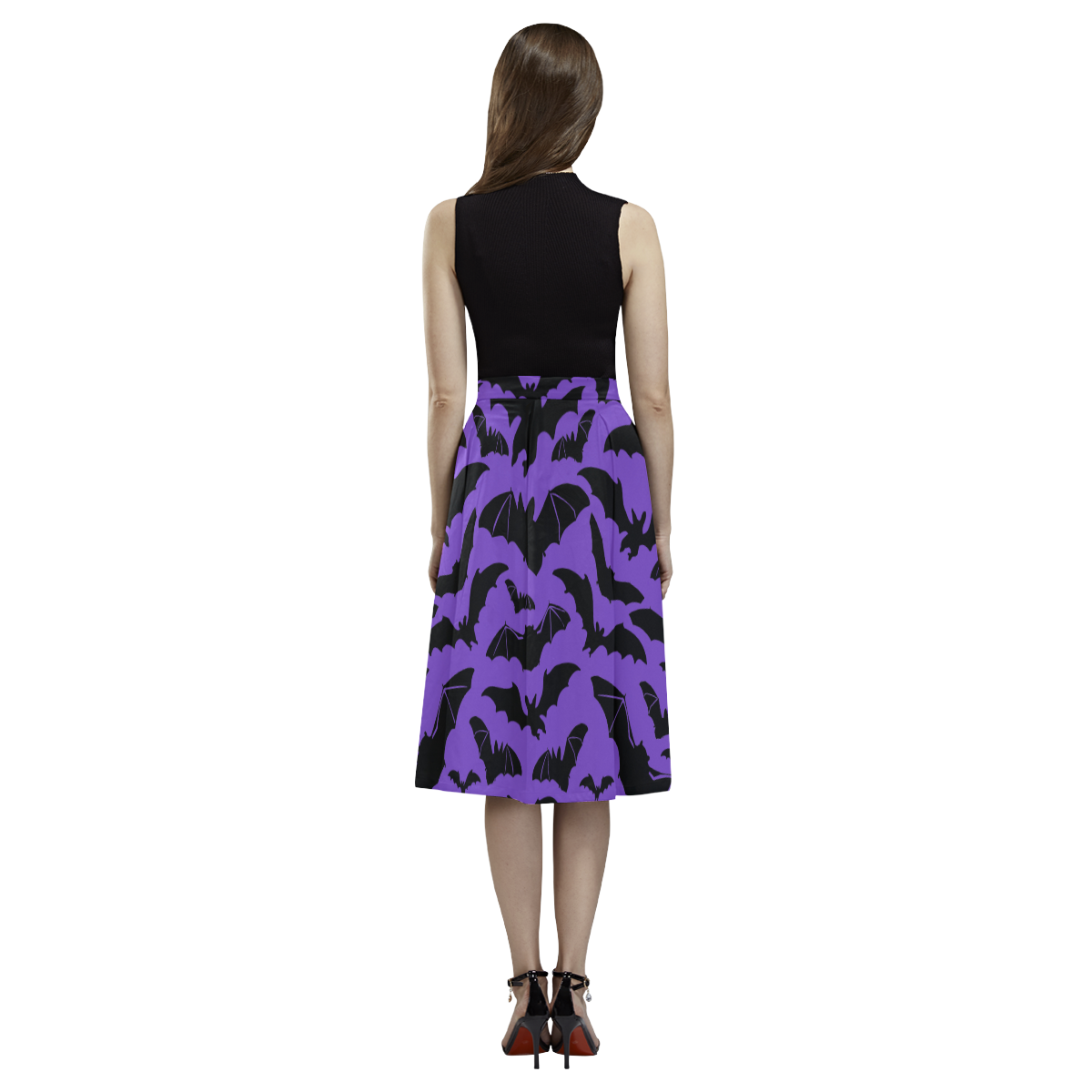 Skirt - heartful of bats Aoede Crepe Skirt (Model D16)