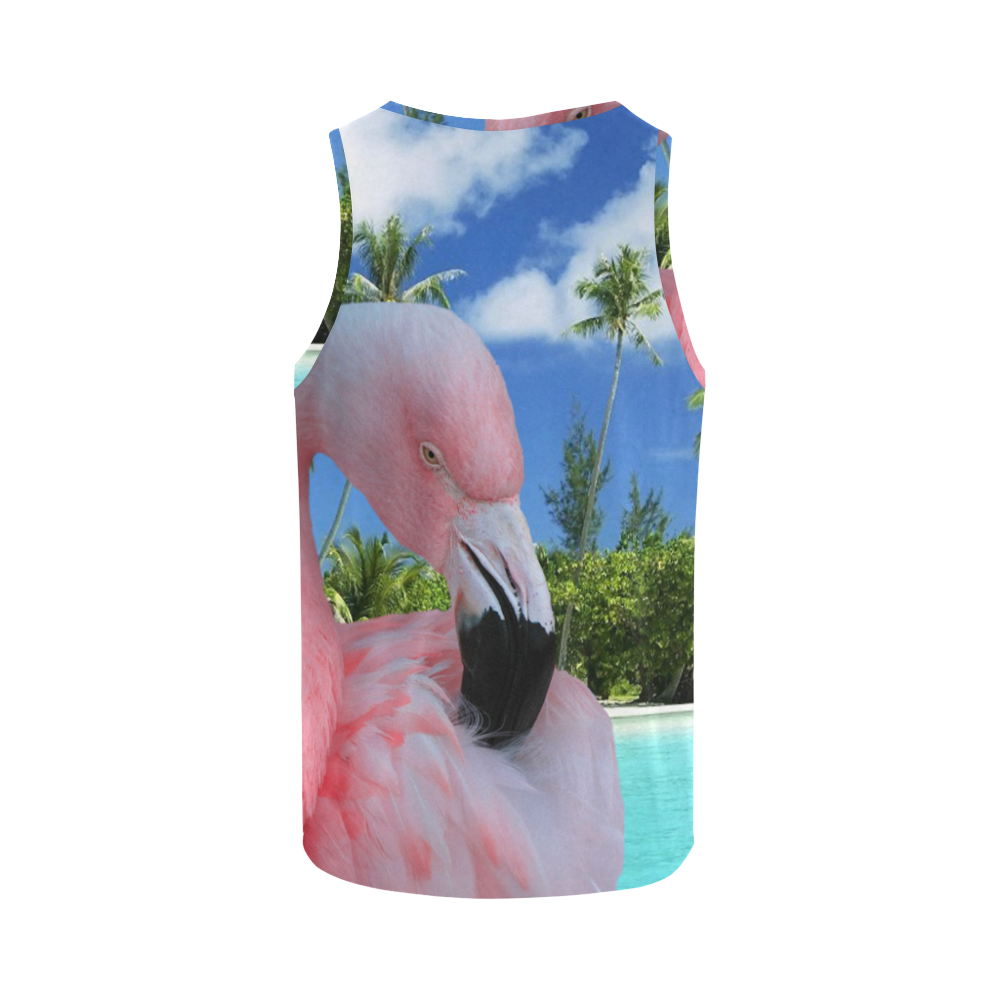 Flamingo and Beach All Over Print Tank Top for Women (Model T43)