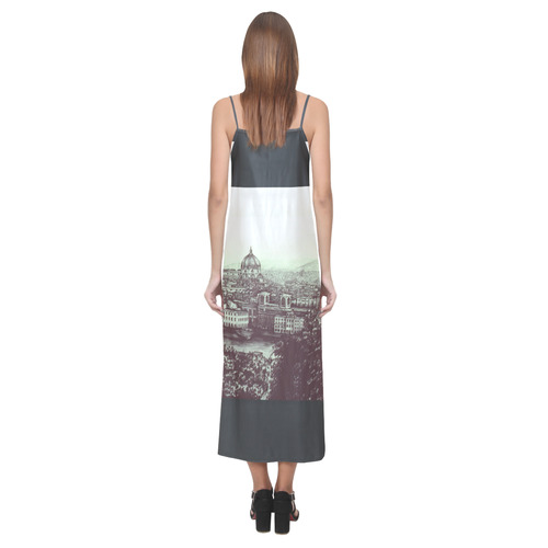 Firenze V-Neck Open Fork Long Dress(Model D18)